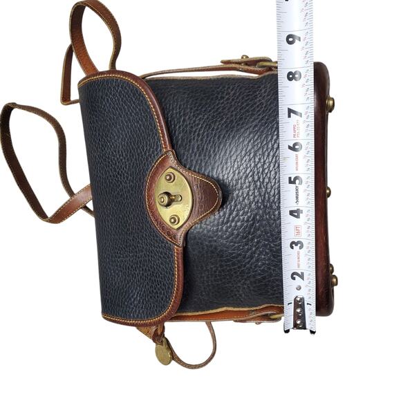 Vintage Dooney & Bourke Cavalry Spectator Bag Black Pebbled Leather - Picture 8 of 15